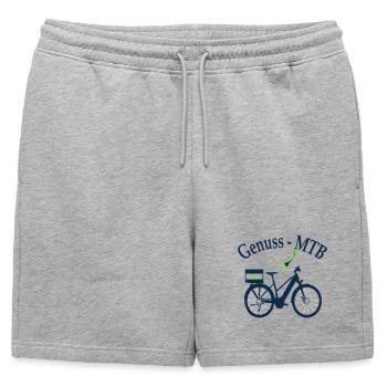 E-MTB Women - Mens' Premium Organic Sweatshorts - heather grey - Front - AI Model Male 178 light (178cm)