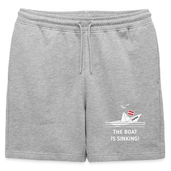 The Boat Is Sinking! (Austria / Österreich / NEG) - Männer Premium Organic Sweatshorts - Grau meliert - Vorne - AI Model Male 178 light (178cm)