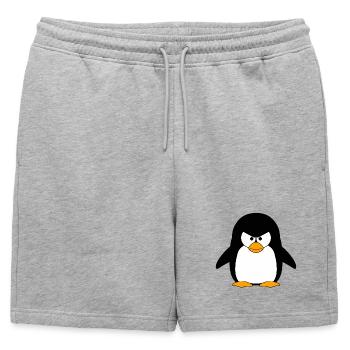 Dessin animé du Pingouin en Colère - Short de survêtement homme premium - gris chiné - Devant - AI Model Male 178 light (178cm)
