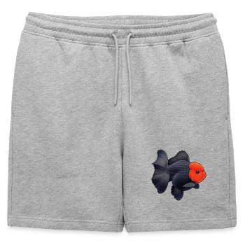 Oranda de grade noir avec poisson rouge du quartier général des Cheveux Rouges - Short de survêtement homme premium - gris chiné - Devant - AI Model Male 178 light (178cm)