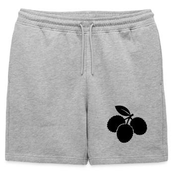 Silhouette de litchi – Motif de fruits exotiques - Short de survêtement homme premium - gris chiné - Devant - AI Model Male 178 light (178cm)