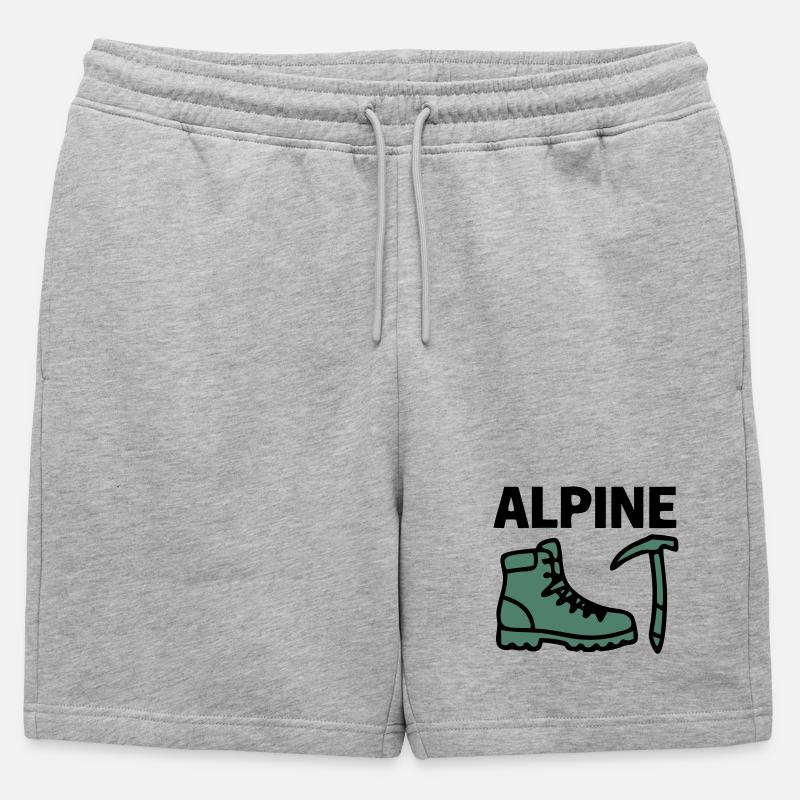 Wanderschuh Eispickel Alpine Bergsteigen Klettern - Männer Premium Organic Sweatshorts - Grau meliert