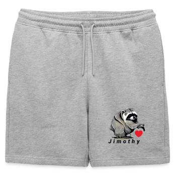 Conception du cœur de Jimothy Suricate - Short de survêtement homme premium - gris chiné - Devant - AI Model Male 178 light (178cm)