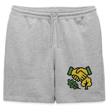 Poignée de main Logo de la Forêt Naturelle - Short de survêtement homme premium - gris chiné - Devant - AI Model Male 178 light (178cm)