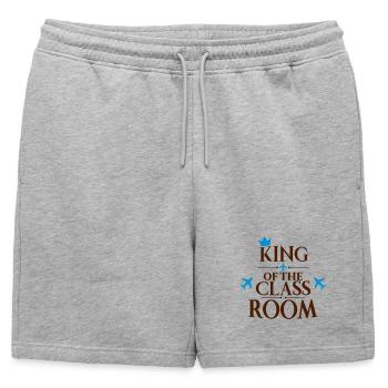 école - Short de survêtement homme premium - gris chiné - Devant - AI Model Male 178 light (178cm)