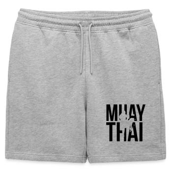 muay thai - Short de survêtement homme premium - gris chiné - Devant - AI Model Male 178 light (178cm)