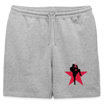 Kickboxing / Kick-Boxeur / Kick Boxing / - Short de survêtement homme premium - gris chiné - Devant - AI Model Male 178 light (178cm)
