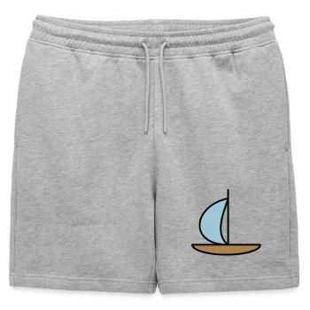 Sailboat - Mens' Premium Organic Sweatshorts - heather grey - Front - AI Model Male 178 light (178cm)