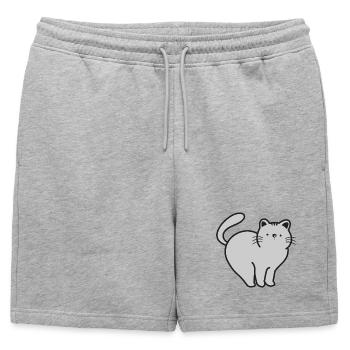 Chats Chats - Short de survêtement homme premium - gris chiné - Devant - AI Model Male 178 light (178cm)
