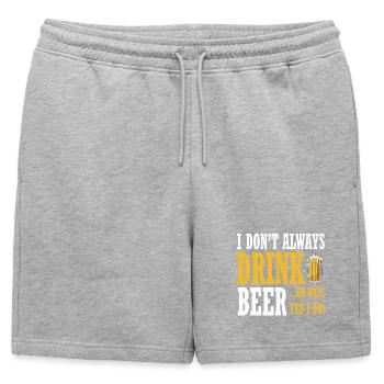 Dicton de bière humoristique : le design au service de la convivialité - Short de survêtement homme premium - gris chiné - Devant - AI Model Male 178 light (178cm)