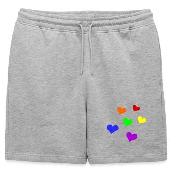 Cœurs LGBT - Short de survêtement homme premium - gris chiné - Devant - AI Model Male 178 light (178cm)