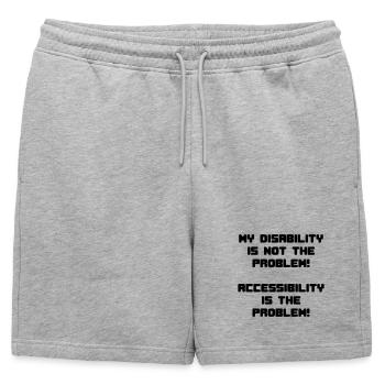 Le handicap n’est pas un problème, mais l’inaccessibilité * - Short de survêtement homme premium - gris chiné - Devant - AI Model Male 178 light (178cm)