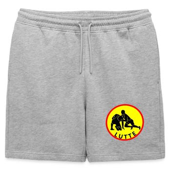 lutte - Short de survêtement homme premium - gris chiné - Devant - AI Model Male 178 light (178cm)