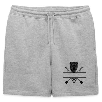 Viking bear arrows - Mens' Premium Organic Sweatshorts - heather grey - Front - AI Model Male 178 light (178cm)