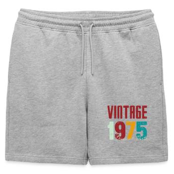 Vintage 1975 Original Part - Mens' Premium Organic Sweatshorts - heather grey - Front - AI Model Male 178 light (178cm)