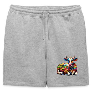 Vache - Short de survêtement homme premium - gris chiné - Devant - AI Model Male 178 light (178cm)