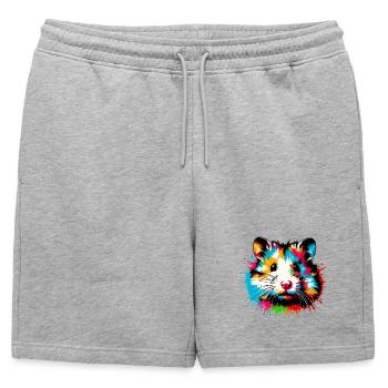 Hamster - Short de survêtement homme premium - gris chiné - Devant - AI Model Male 178 light (178cm)