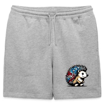 Hérisson - Short de survêtement homme premium - gris chiné - Devant - AI Model Male 178 light (178cm)