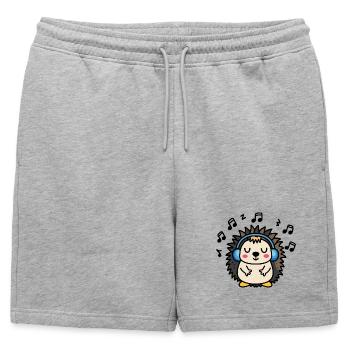DJ Jeżyk – vibration rythmique à la manière d’un hérisson - Short de survêtement homme premium - gris chiné - Devant - AI Model Male 178 light (178cm)