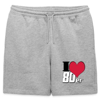 des années 80 Party Retro Fun , Chemise de fête à thème des années 80 (25) - Short de survêtement homme premium - gris chiné - Devant - AI Model Male 178 light (178cm)