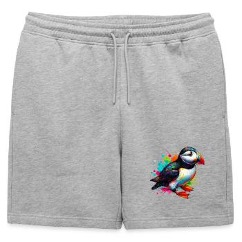Macareux - Short de survêtement homme premium - gris chiné - Devant - AI Model Male 178 light (178cm)