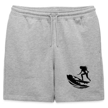 Surfeuse - Short de survêtement homme premium - gris chiné - Devant - AI Model Male 178 light (178cm)