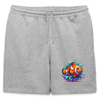 Poisson-clown - Short de survêtement homme premium - gris chiné - Devant - AI Model Male 178 light (178cm)