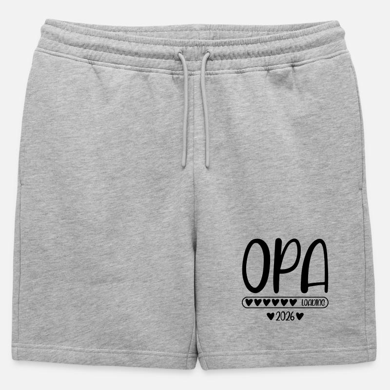 Opa 2026 loading - Männer Premium Organic Sweatshorts - Grau meliert