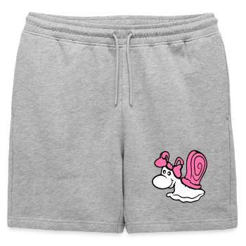 escargot fille femelle mignon jolie femme arc - Short de survêtement homme premium - gris chiné - Devant - AI Model Male 178 light (178cm)