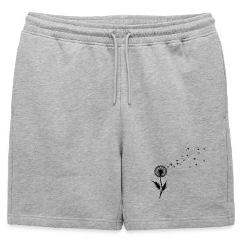 Vœux de pissenlit et graines soufflées pour la liberté - Short de survêtement homme premium - gris chiné - Devant - AI Model Male 178 light (178cm)