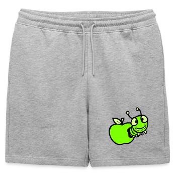Chenille peeps trou de pomme bande dessinée drôle mignon mignon mignon - Short de survêtement homme premium - gris chiné - Devant - AI Model Male 178 light (178cm)