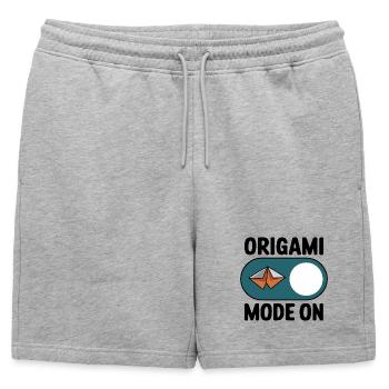 Mode en origami sur papier pour plier l’orizzigani - Short de survêtement homme premium - gris chiné - Devant - AI Model Male 178 light (178cm)