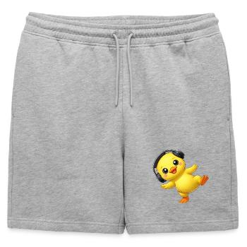 Un canard mignon avec des écouteurs dansant musique techno - Short de survêtement homme premium - gris chiné - Devant - AI Model Male 178 light (178cm)