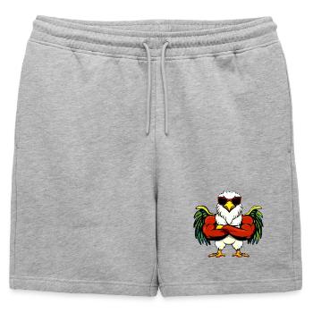 Adler Fitness - Short de survêtement homme premium - gris chiné - Devant - AI Model Male 178 light (178cm)