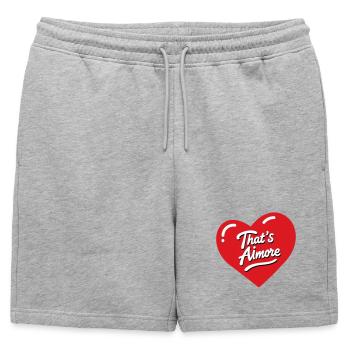 C’est le jeu de mots « AiMore » avec elle - Short de survêtement homme premium - gris chiné - Devant - AI Model Male 178 light (178cm)