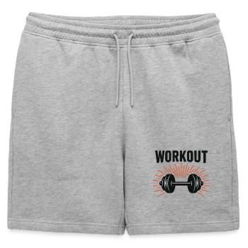 Barbell Burst Drive - Mens' Premium Organic Sweatshorts - heather grey - Front - AI Model Male 178 light (178cm)