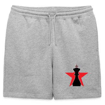 Stratège Grand Maître Étoile Rouge - Short de survêtement homme premium - gris chiné - Devant - AI Model Male 178 light (178cm)