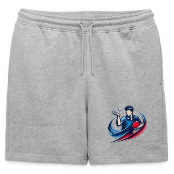 Table Tennis Serve Shirt Ping Pong Player - Mens' Premium Organic Sweatshorts - heather grey - Front - AI Model Male 178 light (178cm)