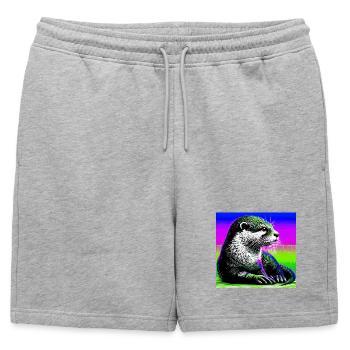 loutre - Short de survêtement homme premium - gris chiné - Devant - AI Model Male 178 light (178cm)