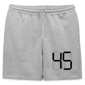 NUMÉRO 45 Quarante-cinq Cadeaux Numériques - Short de survêtement homme premium - gris chiné - Devant - AI Model Male 178 light (178cm)
