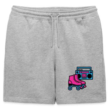 Roller Boombox Rétro années 80 - Short de survêtement homme premium - gris chiné - Devant - AI Model Male 178 light (178cm)