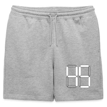 NUMÉRO 45 Quarante-cinq Cadeaux Numériques - Short de survêtement homme premium - gris chiné - Devant - AI Model Male 178 light (178cm)