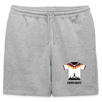 Maillot de football allemand avec coupe – Design du ventilateur - Short de survêtement homme premium - gris chiné - Devant - AI Model Male 178 light (178cm)