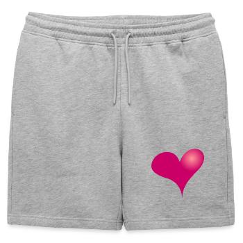 Heart II, Full Color Tee Design - Mens' Premium Organic Sweatshorts - heather grey - Front - AI Model Male 178 light (178cm)