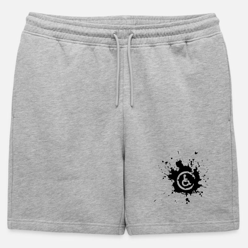 Rollstuhl Image Splash # - Männer Premium Organic Sweatshorts - Grau meliert