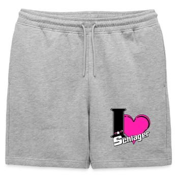 Schlager Party , Schlager Musique , Schlager Love - Short de survêtement homme premium - gris chiné - Devant - AI Model Male 178 light (178cm)