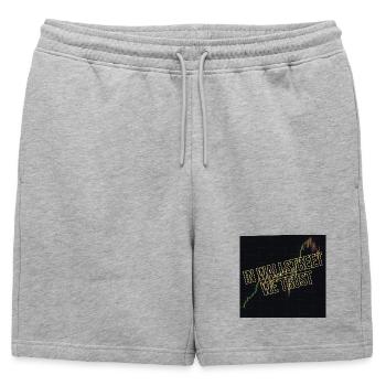 Wall Street Nous faisons confiance Motif financier - Short de survêtement homme premium - gris chiné - Devant - AI Model Male 178 light (178cm)