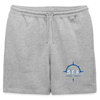 Seb - Short de survêtement homme premium - gris chiné - Devant - AI Model Male 178 light (178cm)