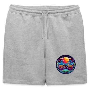 L’abstraction cycliste pour les cyclistes - Short de survêtement homme premium - gris chiné - Devant - AI Model Male 178 light (178cm)