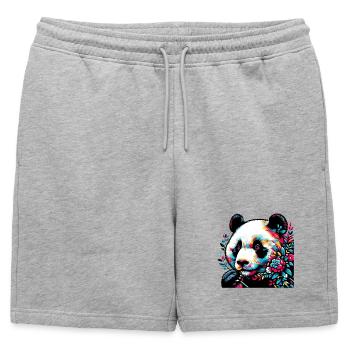 Panda - Short de survêtement homme premium - gris chiné - Devant - AI Model Male 178 light (178cm)